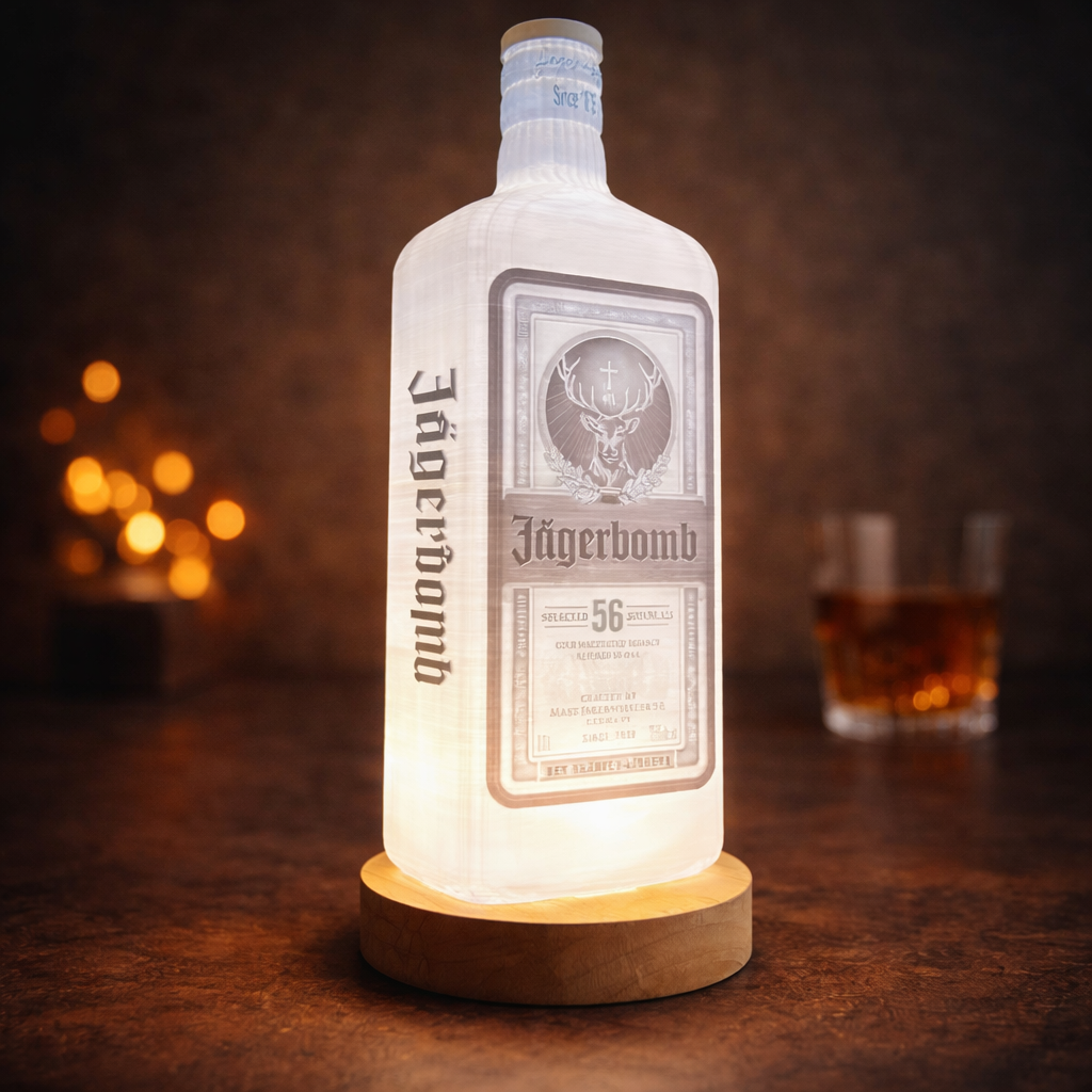 Lampka LED 3D Jägerbomb – Dekoracyjna Lampka Nocna z Efektem 3D